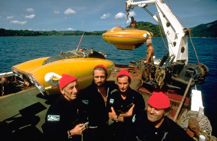 Jacques Cousteau and his crew